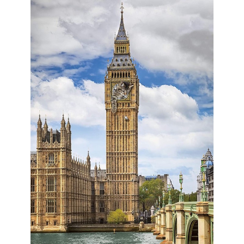 Ravensburger PUZZLE PISICA IN BIG BEN, 1500 PIESE