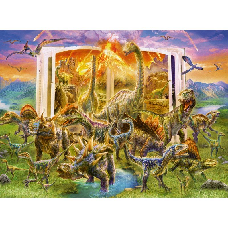 Ravensburger PUZZLE CARTEA DINOZAURILOR, 300 PIESE Ravensburger PUZZLE CARTEA DINOZAURILOR, 300 PIESE