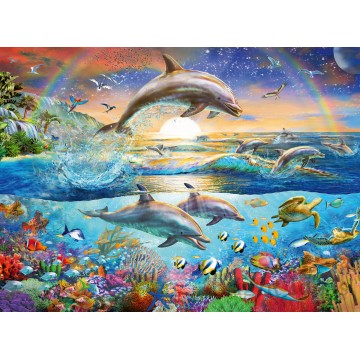 Ravensburger PUZZLE PARADISUL DELFINILOR, 300 PIESE