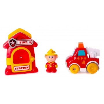 BamBam Set Masinuta si Statie de Pompieri Citi Heroes