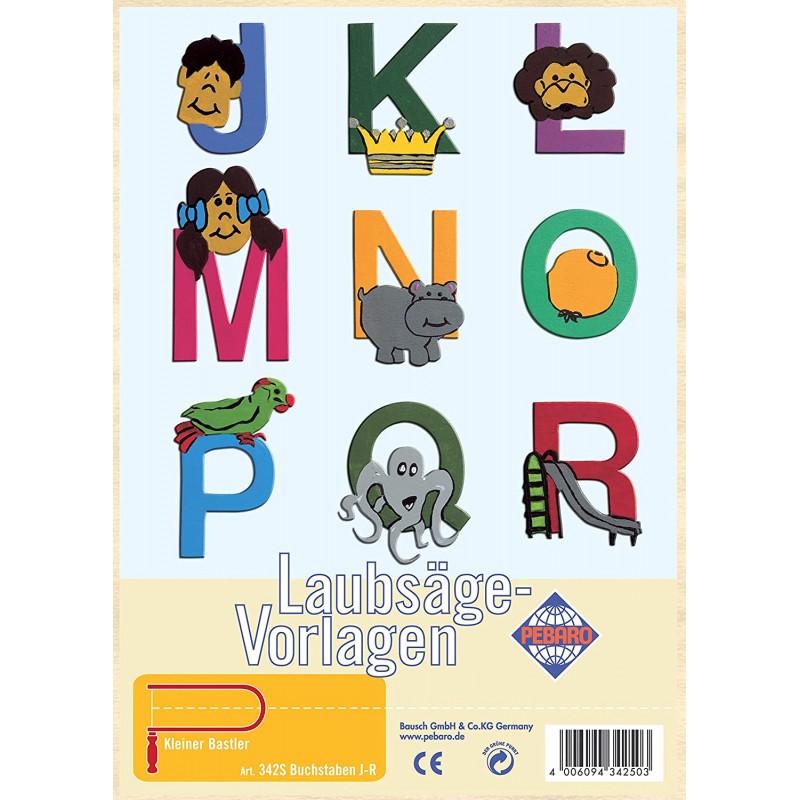 Pebaro Placaj cu sablon pentru traforaj Litere 342S Pebaro Placaj cu sablon pentru traforaj Litere 342S