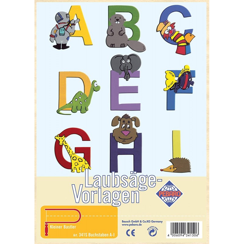 Pebaro Placaj cu sablon pentru traforaj Litere A-I 341S Pebaro Placaj cu sablon pentru traforaj Litere A-I 341S