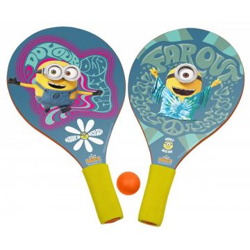 Saica Set 2 palete pentru plaja Minions din lemn cu minge inclusa pentru copii