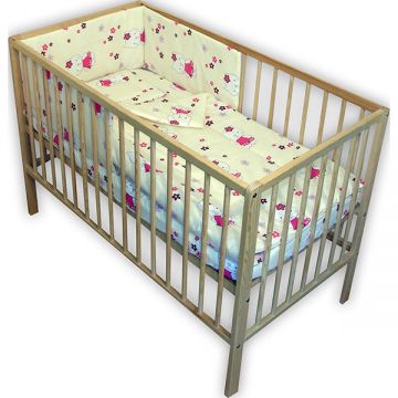 Hubners Lenjerie patut Kitty Floricele 4 piese crem