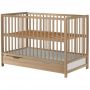 Hubners Patut copii din lemn Dominic 120x60 cm natur cu sertar