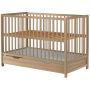 Hubners Patut copii din lemn Dominic 120x60 cm natur cu sertar