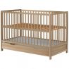 Hubners Patut copii din lemn Dominic 120x60 cm natur cu sertar