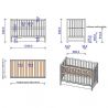 Hubners Patut copii din lemn Dominic 120x60 cm natur cu sertar