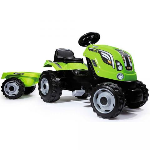 Smoby Tractor cu pedale si remorca Farmer XL verde