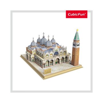 CUBICFUN PUZZLE 3D+BROSURA-PIATA SAN MARCO 107 PIESE