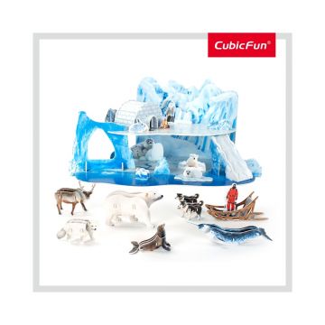 CUBICFUN PUZZLE 3D+BROSURA-LUMEA DE GHEATA 73 PIESE
