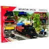 MEHANO Set trenulet electric montan T112 cu locomotiva si patru vagoane cu sina