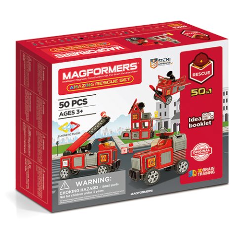 Set magnetic Magformers, Uimitorul set cu vehicule de interventie