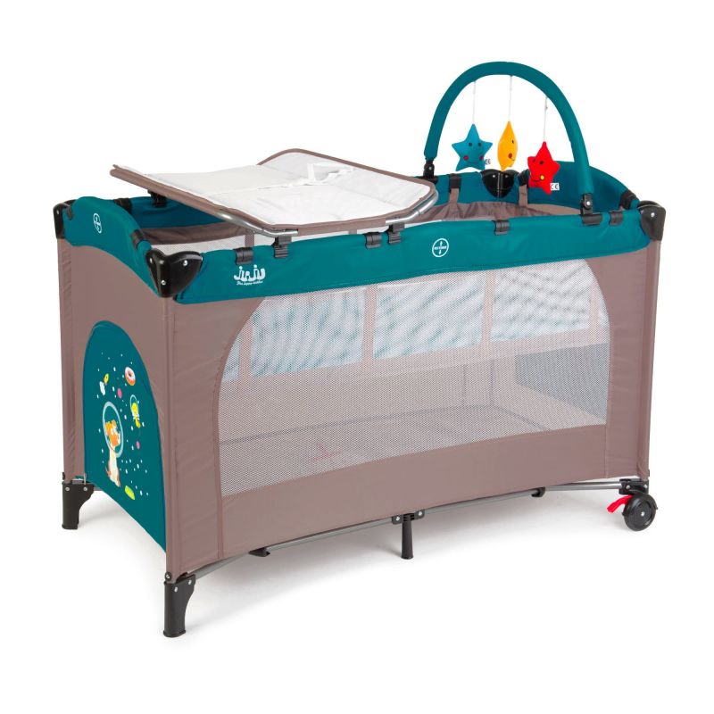 Juju Patut pliant 2 niveluri Juju Sleepy Baby, Space Doggy