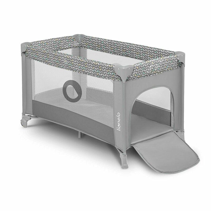 Lionelo - Patut pliant Sofie, 120x60 cm, Grey Concrete- Multicolor