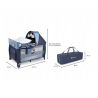 Lionelo - Patut pliant Sven Plus, 120 x 60 cm, nivel intermediar, arcada jucarii, masuta de infasat, Blue Navy