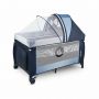 Lionelo - Patut pliant Sven Plus, 120 x 60 cm, nivel intermediar, arcada jucarii, masuta de infasat, Blue Navy