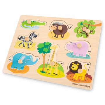 New Classic Toys Puzzle lemn Safari 9 piese NEW