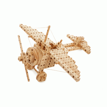 Pony Set constructie mecanica din lemn Pony 02, 184 piese