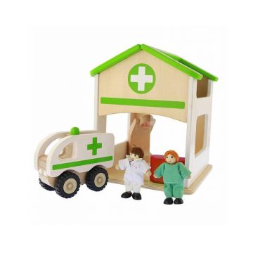 Spital de jucarie, din lemn, Masterkidz, +3 ani, pentru gradinite