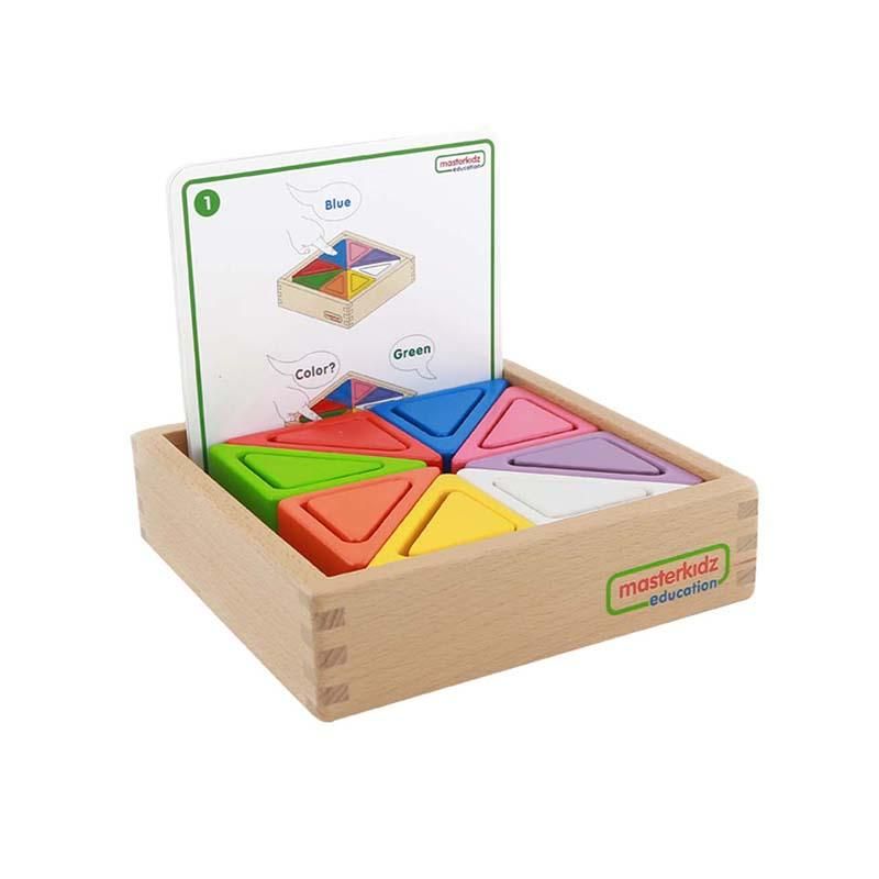Masterkidz Set educativ prisme triunghiulare si triunghiuri-recipient, din lemn, +2 ani, Masterkidz, pentru gradinite Masterkidz Set educativ prisme triunghiulare si triunghiuri-recipient, din lemn, +2 ani, Masterkidz, pentru gradinite