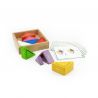 Masterkidz Set educativ prisme triunghiulare si triunghiuri-recipient, din lemn, +2 ani, Masterkidz, pentru gradinite