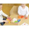 Masterkidz Set educativ prisme triunghiulare si triunghiuri-recipient, din lemn, +2 ani, Masterkidz, pentru gradinite