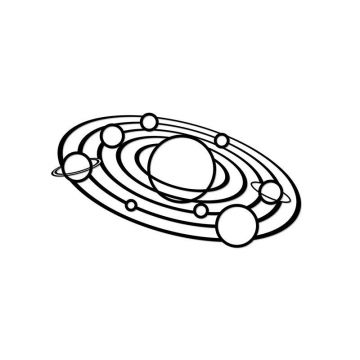 EWA Puzzle 3D decorativ SOLAR SYSTEM din lemn 64 piese