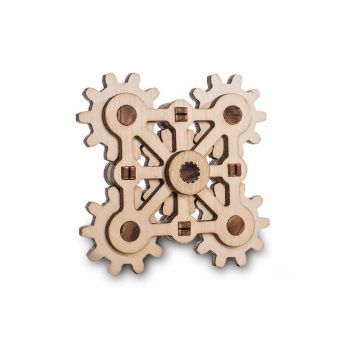 EWA Set constructie mini cu mecanism Puzzle 3D TWISTER MINI din lemn 18 piese