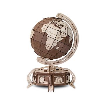 EWA Set constructie cu mecanism Puzzle 3D THE GLOBE maro din lemn 393 piese
