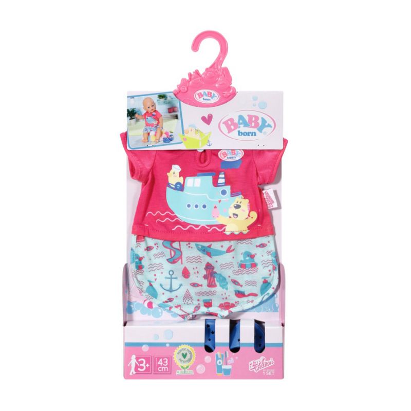 Zapf Zapf BABY born - Pijama baie si papucei 43 cm Zapf Zapf BABY born - Pijama baie si papucei 43 cm