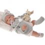 Antonio Juan Papusa bebe realist Nacida Reborn cu pernuta, cu articulatii, gri,