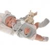 Antonio Juan Papusa bebe realist Nacida Reborn cu pernuta, cu articulatii, gri,