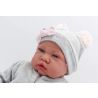 Antonio Juan Papusa bebe realist Nacida Reborn cu pernuta, cu articulatii, gri,