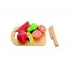 MAMAMEMO Set blat de taiat cu fructe de jucarie, din lemn,