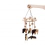 Mobbli Carusel patut bebelusi Mobile, cu 5 jucarii natur-negru animale, lemn,