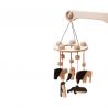Mobbli Carusel patut bebelusi Mobile, cu 5 jucarii natur-negru animale, lemn,