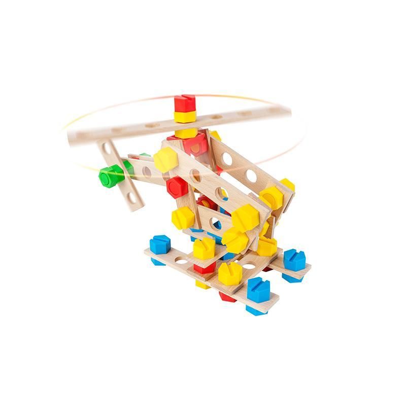 Alexander Toys Set constructie 68 piese din lemn Constructor Junior- Elicopter, Alexander Alexander Toys Set constructie 68 piese din lemn Constructor Junior- Elicopter, Alexander