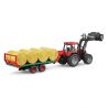 Bruder - Remorca transport baloti cu 8 baloti rotunzi