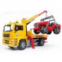 BRUDER BRUDER - CAMION DE TRACTARE MAN TGA SI VEHICUL DE TEREN