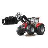 BRUDER BRUDER - TRACTOR MASSEY FERGUSON 7624 CU INCARCATOR FRONTAL