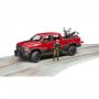 BRUDER BRUDER - MASINA DE TEREN RAM 2500 CU MOTOCICLETA SCRAMBLER DUCATI DESERT SI SOFER