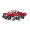 BRUDER BRUDER - MASINA DE TEREN RAM 2500 CU MOTOCICLETA SCRAMBLER DUCATI DESERT SI SOFER