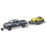 BRUDER BRUDER - MASINA DE TEREN RAM 2500 SI MASINA DE CURSE ROADSTER