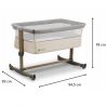 Lionelo - Patut Co-Sleeper cu balansare, Leonie, Beige Sand