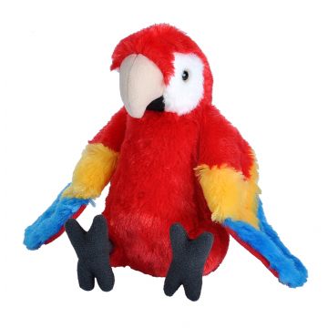 Wild Republic Papagal Macaw Stacojiu - Jucarie Plus 20 cm