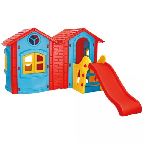 Pilsan Casuta cu tobogan pentru copii  Double Happy House blue