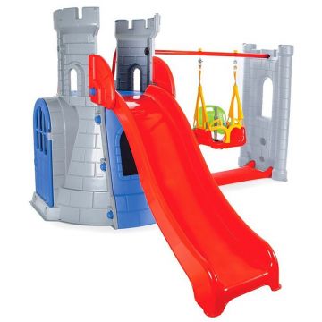 Pilsan Centru de joaca  Castle Slide and Swing Set grey