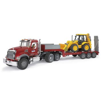 BRUDER CAMION INCARCARE MACK GRANITE SI BULDOEXCAVATOR JCB 4CX