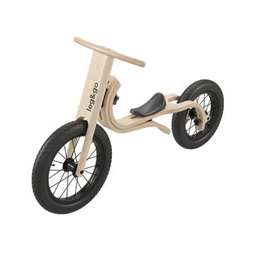 Leg&Go Bicicleta de balans fara pedale 3 in 1 pentru copii, lemn natur